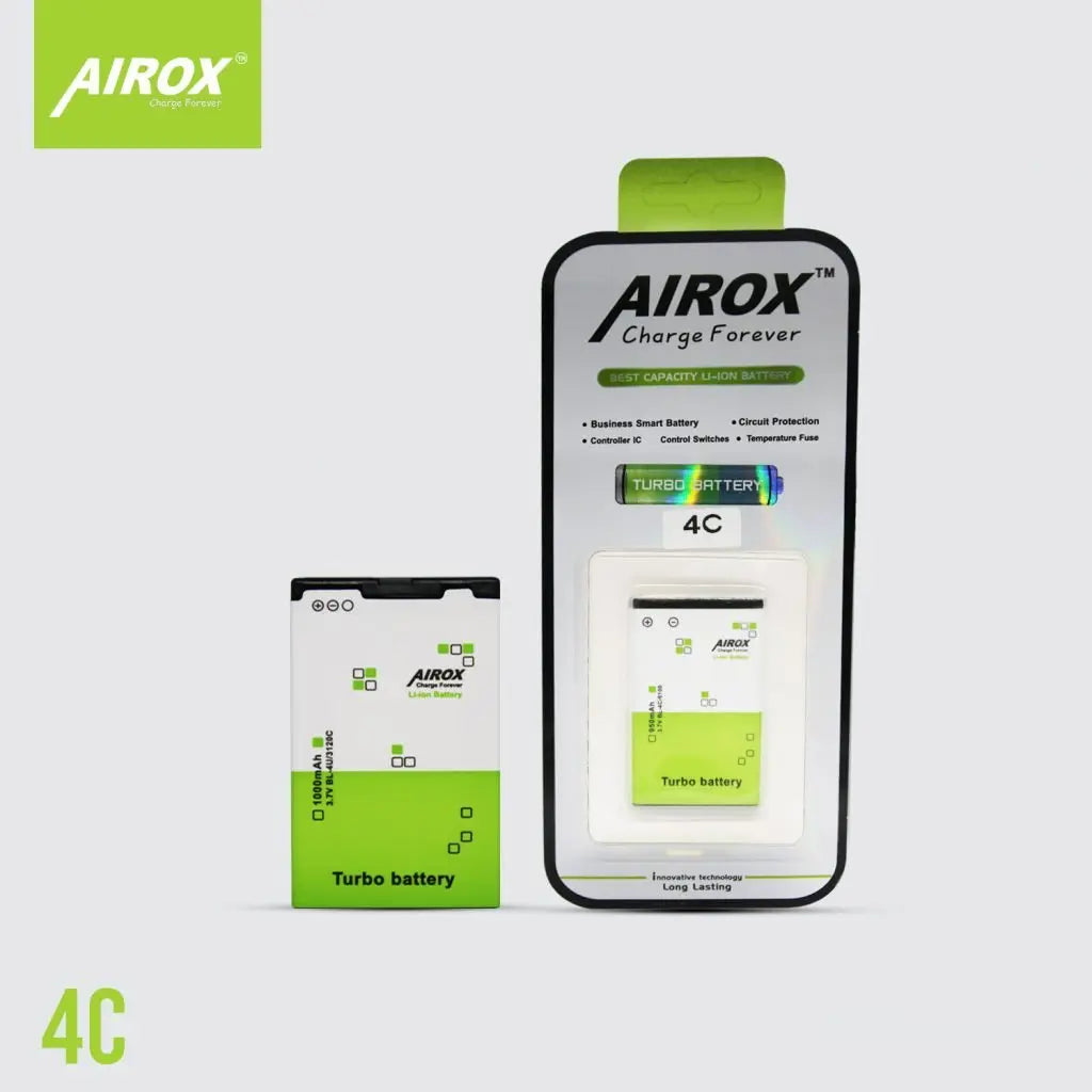 Airox Nokia battery business - Turbo 4C | 5C | 4U | 4UL | 4L | 5J | Nokia Batteries - Airox.pk