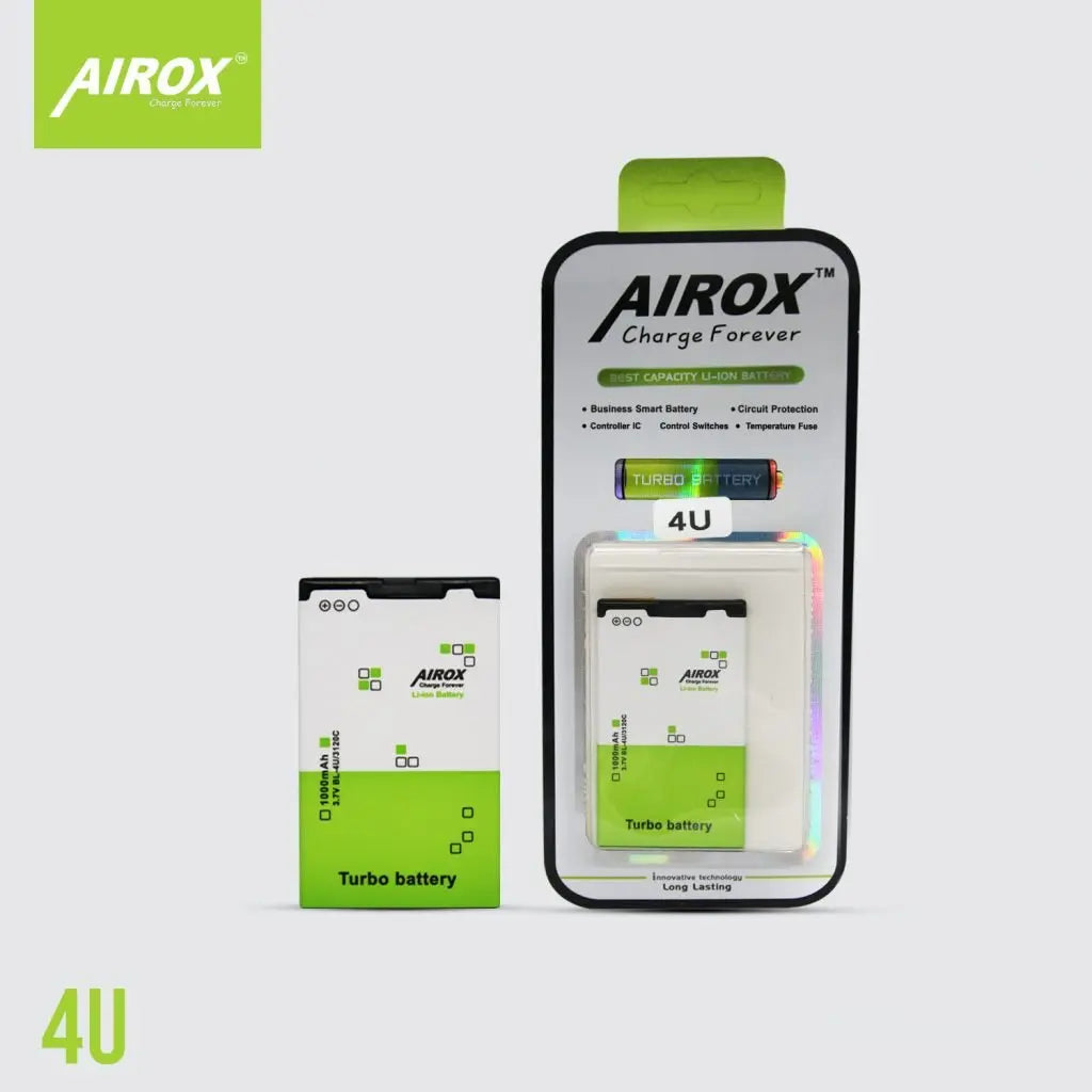 Airox Nokia battery business - Turbo 4C | 5C | 4U | 4UL | 4L | 5J | Nokia Batteries - Airox.pk