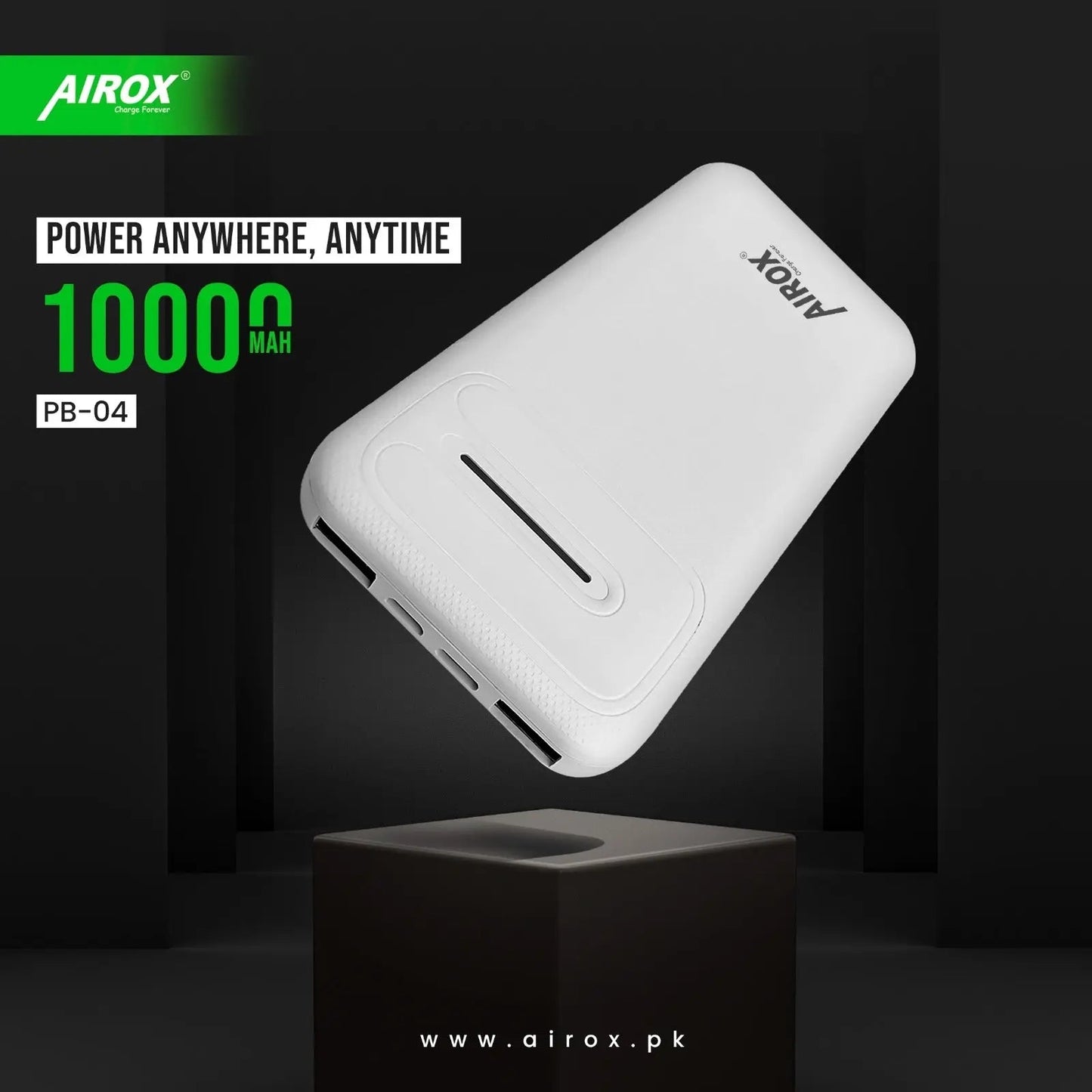 Airox PB04 10000 Mah Power Bank 2A 2a Usb Ports Airox.pk