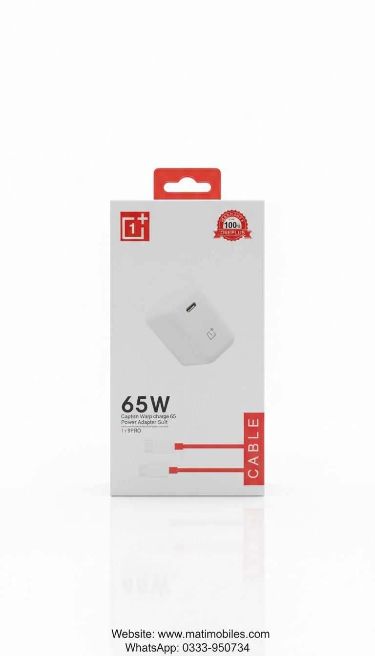OnePlus 65W SuperVooc Original Charger + Type-C Cable | Fast Charging Adapter for All OnePlus Models